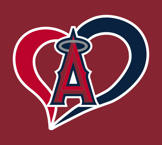 Los Angeles Of Anaheim Heart Logo vinyl decal